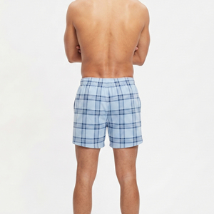 Shorts de nuit pour homme en flanelle 100% coton à carreaux, légers, avec cordon de serrage et taille mi-haute - Product Image 4