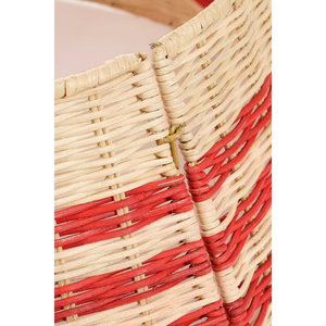 Collier de sapin de Noël rond en rotin tressé à la main, jupe de sapin rouge et marron festif pour la décoration intérieure, du Vietnam - Product Image 4