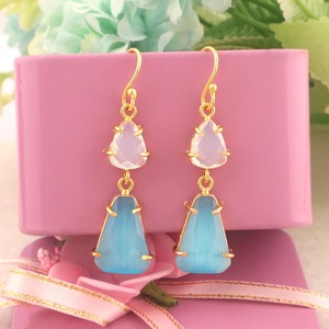 Classic 18K Gold Plated Drop Earrings With Quartz <b>Stones</b> Water Drop Shape For Women Everyday Wear - Product Image 4