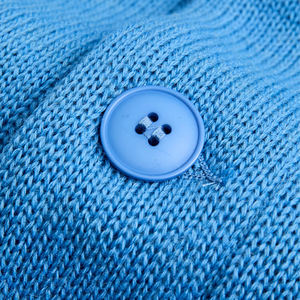 Cárdigan de lana/nailon azul con cuello en V para hombre, de manga larga, con botones, antipilling, antiarrugas, transpirable, con encaje, de última tendencia - Product Image 3