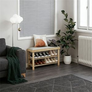 Shoe Storage Desk with Storage Stool Practical Shoe Rack Design - Product Image 3