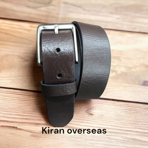 Ceinture en cuir de buffle véritable pour homme - Accessoires décontractés durables - Product Image 3