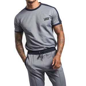 Men's Summer Casual Streetwear Clothing Set Custom Logo Embossed Oversized <b>Tshirt</b> Knitted Soft <b>Plain</b> Shorts 2-Piece Eco-Friendly - Product Image 6