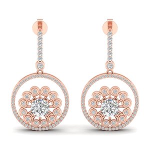 REYES Round Brilliant Cut 2.51 Carat Moissanite <b>Dangle</b> Drop <b>Earrings</b> Customize Design 925 Sterling <b>Silver</b> Fine Jewelry <b>Earrings</b> - Product Image 2