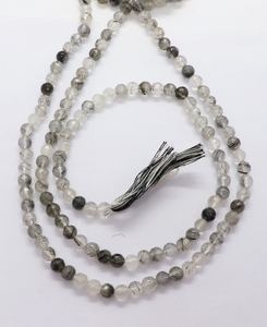 ลูกปัดควอตซ์รูไทล์สีดำทรงกลมเหลี่ยมเพชรพลอยขนาด 5.5-6 มม. ลูกปัดพลอยรูไทล์สีดำธรรมชาติ 14 นิ้ว ทรงกลมเหลี่ยมเพชรพลอย - Product Image 4