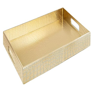 ถาดหนังทรงสี่เหลี่ยม ถาดหนังจระเข้สุดหรู - Product Image 6