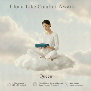 Ensemble de draps en denim bleu ultra doux avec taies d'oreiller |   Tissu respirant |   Literie moderne pour la maison |   Coton Premium Style Hôtelier 2026 - Product Image 4