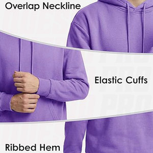 Sweat-shirts à capuche unisexes style simple et épuré, en molleton mi-lourd, coton et polyester, avec poche kangourou - Product Image 2