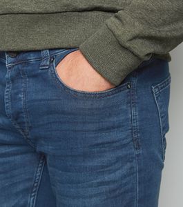 Jean en denim pour homme grande taille, coupe droite mi-ajustée, délavé personnalisé, style vintage Monkey, plus doux avec élasthanne, orné de strass, vente en gros - Product Image 6