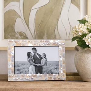 Size 4x6 <b>Picture</b> <b>Frame</b> Mother of Pearl Inlay and White Elegant Photo <b>Frame</b> - Product Image 2