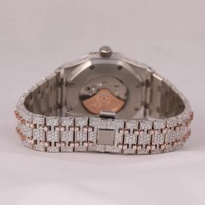 Reloj de Diamantes Moissanite VVS de Alta Calidad, Completamente Adornado, Lujoso, Vintage, Automático, de Acero Inoxidable, Movimiento ETA, Resistente al Agua 10 Bar - Product Image 3
