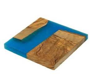 MN EXPORTS - Juego de Posavasos Decorativos Hechos a Mano de Resina y Madera con Diseño Moderno Cuadrado, Accesorios de Mesa, Diámetro de 350 mm - Product Image 3