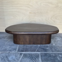 Table basse ovale en bois massif, table centrale en bois, style Wabi-Sabi, mobilier moderne pour salon