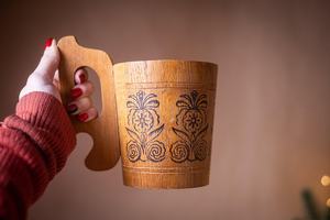 Taza Ecológica de Madera para Beber con Tapa, Hecha a Mano, Sostenible, con Grabado, para Jugos, Smoothies y Bebidas Frías, 21 - Product Image 6