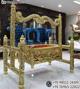 Berceau Abordable Effet Argent Allemand pour Événements, Tendance, Décoration Bébé Jhoola Effet Argent, Vente Directe Usine DST Exports, Jhula en Bois USA - Product Image 6