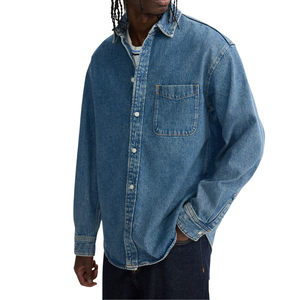 เสื้อเชิ้ตยีนส์ผู้ชายไซส์ใหญ่ ผ้าใส่สบาย มีตัวอย่างฟรี ขายส่ง ปรับแต่งได้ คุณภาพดีที่สุด - Product Image 4