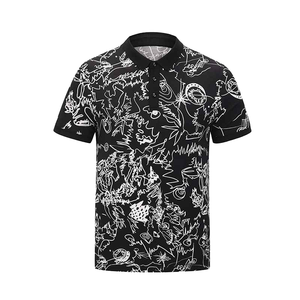 Nouveau T-shirt décontracté d'été pour homme à manches courtes, uni, anti-boulochage, en maille polyester/coton, avec col à lacets - Product Image 2