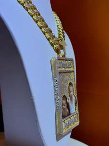 Pahal Jewels S925 Long Live MarMar 22K Gold Plated Moissanite Pendant Hiphop Themed Cross <b>Charm</b> for Certified Unisex Gift - Product Image 3