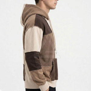 Sudaderas con capucha de patchwork para hombre, diseño multicolor moderno, sudadera con capucha tipo pullover, ajuste cómodo, tela suave, esencial para el estilo urbano de invierno. - Product Image 5