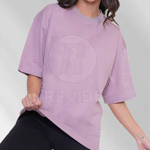 T-shirt en toile décontracté pour femme, coupe ample, 100 % coton respirant, impression de logo personnalisée, idéal pour la vente en ligne – Meilleures ventes - Product Image 2