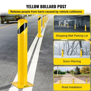 Dissuasore di Sicurezza da 42 Pollici, Tubo in Acciaio Giallo da 5,5 Pollici di Diametro, Barriera Stradale Sicura e Protetta - Product Image 2