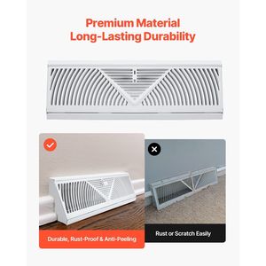 Grilles de plancher robustes en fer de 15 pouces, lot de 10, anti-rouille et anti-décapage, pour systèmes CVC, utilisables comme grilles de plinthe - Product Image 3