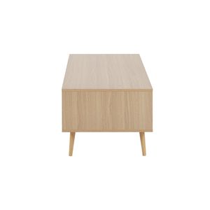 Tavolino da Caffè Astro Contemporaneo in Legno Naturale e Bianco, Design Moderno per Arredamento Casa - Product Image 2