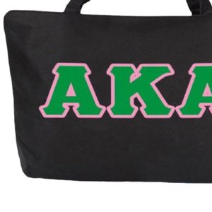 Black <b>Canvas</b> Shoulder Tote <b>Bag</b> Green Pink Letter Design Casual Shopping <b>Bag</b> <b>Large</b> Capacity Handbag Fashion Daily Carry Accessory - Product Image 3