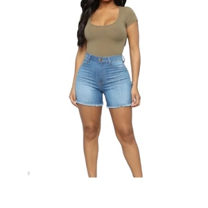 New Arrival High Quality Customized Design Women's Denim <b>Short</b> Pant Button Eco-Friendly Breathable Skinny Fit Custom Brand Logo - Product Image 3