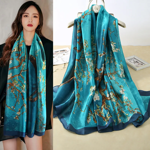 Pañuelo de Seda de Lujo Clásico para Mujer, 180*90cm, Protección Solar, Estampado de Cadena, Chal, Bufanda, Bandana, Muffler, para Playa - Product Image 2