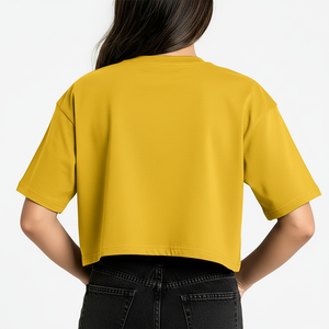 เสื้อสตรีทแวร์แบบสั่งทำพิเศษ ทรงหลวมไหล่ตก ผ้าฝ้าย 100% ทรงครอปสำหรับฤดูร้อน คอกลม ทรงปกติ คุณภาพสูง เรียบง่าย ระบายอากาศได้ดี - Product Image 4
