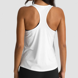 Camiseta sin mangas de talla grande con elástico en cuatro direcciones, 80% poliéster 20% elastano, corte largo con dobladillo curvo, para gimnasio y deportes activos, venta al por mayor - Product Image 6