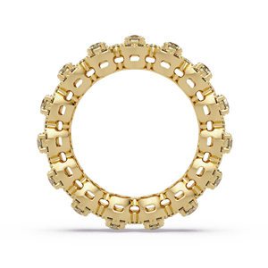 Anillo de Eternidad con Halo de Oro de 14K, Estilo Art Deco, con Diamante Cultivado en Laboratorio de Corte Brillante Redondo, Anillo de Compromiso y Matrimonio para Mujer - Product Image 4