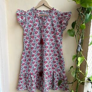 Vestido de Algodón con Estampado Floral Boho, Vestido Corto de Verano para Mujer, Estilo Casual, 100% Algodón - Product Image 1