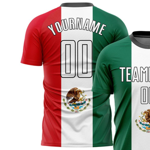 Maillot de football rouge, blanc et vert pour homme, manches courtes, léger, respirant, pour l'entraînement sportif et les tenues d'équipe - Product Image 4