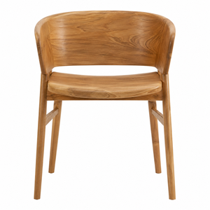 Chaise de salle à manger en teck massif, écologique, dossier incurvé, design scandinave moderne pour la maison, le bureau, l'appartement, l'hôtel - Product Image 1