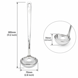 Louche à soupe Jaya Mata JM355 en acier inoxydable 304, bol profond de 285 mm, sans danger pour les aliments, compatible lave-vaisselle, pour fondue et usage domestique en cuisine - Product Image 5