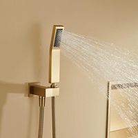 Ensemble de robinetterie de douche murale en or brossé, pommeau de pluie de 10 pouces et douchette à main, personnalisable, livraison rapide, vente en gros