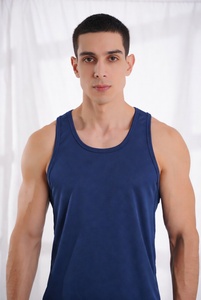 Débardeur de musculation pour hommes, col rond, avec logo personnalisé, technique délavée - Product Image 1