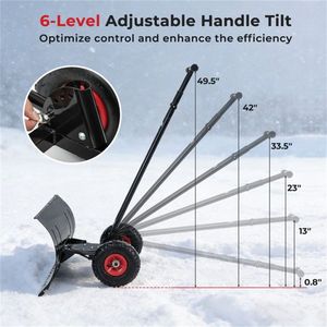 Pala quitanieves de acero al carbono de 29 x 33 x 44 pulgadas con inclinación de 6 niveles y rotación de cuchilla de 7 niveles, impulsada por ruedas para entradas de vehículos - Product Image 3