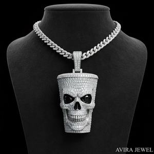 จี้ดาวหมุนได้ประดับเพชรโมอิสซาไนต์ ชุบทองคำเหลือง เครื่องประดับสำหรับงานปาร์ตี้ ยูนิเซ็กซ์ เงินแท้ 925  จี้ฮิปฮอปประดับเพชร - Product Image 1