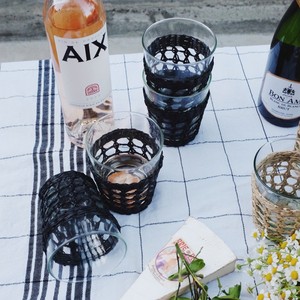 Cheap cost hand woven <b>black</b> sea grass tumbler eco <b>table</b> accessories seagrass drinkware <b>covers</b> - Product Image 3