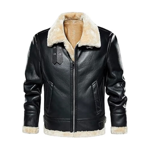 Chaqueta Bomber Retro de Aviador para Mujer, de Cuero Sintético, con Forro de Piel Artificial, Clásica, Cálida, Impermeable, con Logotipo Frontal - Product Image 4