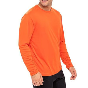 T-shirt à manches courtes pour homme, col rond, orange, séchage rapide, tricoté, coupe classique, couleur unie, décontracté, 100% coton, 150 grammes - Product Image 3