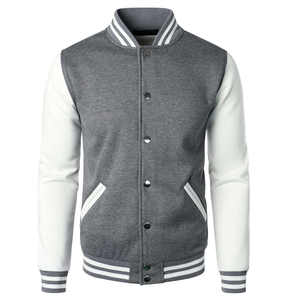 Chaqueta Bomber Varsity de Algodón/Lana con Logotipo Letterman Estampado Sencillo, Transpirable, de Secado Rápido, Estilo Urbano, para Hombre, Precio Razonable - Product Image 1