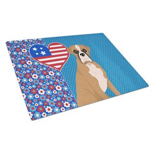 Planche de service à découper de cuisine américaine de grande taille Boxer faon à oreilles naturelles Plats et assiettes décoratifs en verre trempé - Product Image 1