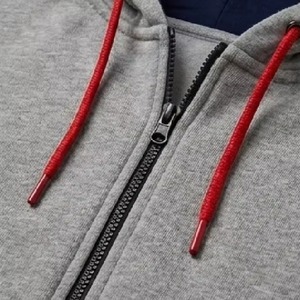Sweat-shirt à capuche zippé pour homme, en molleton épais, avec logo personnalisé de haute qualité, bandes contrastées, vêtements de sport d'hiver - Product Image 3