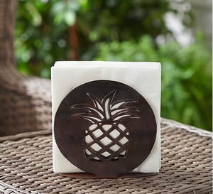 Porte-serviettes de table en acier inoxydable en forme d'ananas, design rond en forme de fruit, parfait pour les tables à manger et la décoration de cuisine - Product Image 5