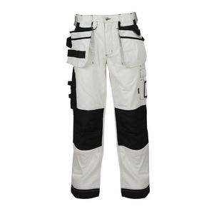 <b>Black</b> Orange <b>Work</b> <b>Pants</b> Multi Pocket Cargo Elastic Waist Durable Men's Construction Wear - Product Image 3