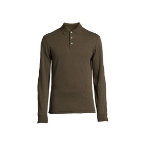 Pull à col haut imprimé à manches courtes pour homme, 100% coton respirant, coupe classique, décontracté, vert olive uni, jersey 220g - Product Image 5